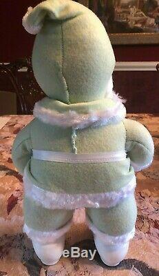 ANTIQUE RUSHTON Santa Claus-Rare MINT GREEN SUIT 18 Tall