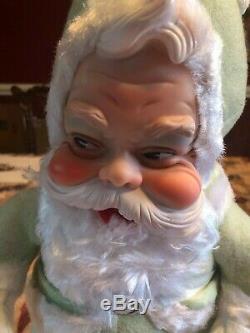 ANTIQUE RUSHTON Santa Claus-Rare MINT GREEN SUIT 18 Tall