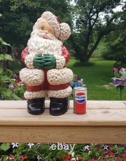 AWESOME Atlantic Mold Ceramic Winking Fat Santa Claus Figurine Christmas Vintage