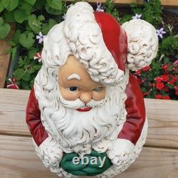 AWESOME Atlantic Mold Ceramic Winking Fat Santa Claus Figurine Christmas Vintage