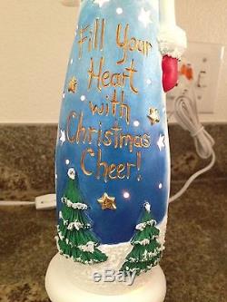 Acrylic Painted Ceramic Bisque Mr and Mrs Santa Claus Christmas Decoration