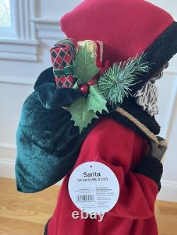 African American 34 Tall Santa Claus Velvet Toy Bag & List Signature Collection