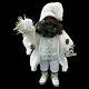 African American Black Santa Claus Figurine / Faux-fur Coat / Extra-large Size