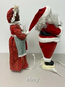 African American Santa Mrs Claus Motionettes Christmas Animated Lighted 24