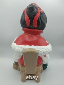 African Black Santa Claus & Mrs. Winking 1977 Atlantic Mold Ceramic Figures