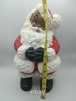 African Black Santa Claus & Mrs. Winking 1977 Atlantic Mold Ceramic Figures