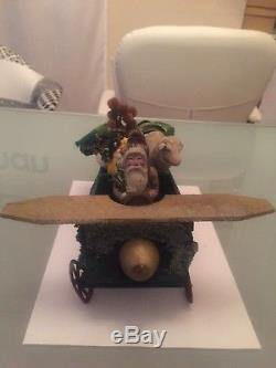 Amazing Antique German Santa Claus In Aeroplane 1900 Rare Piece