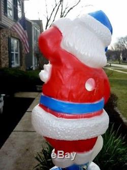 Americana Santa Claus Union 43 Blow Mold Lighted Christmas Yard Decoration