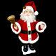 Animated Christmas Figure / Light & Motion / Classic Santa Claus & Lighted Bell