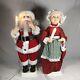 Animated Christmas Mr Mrs Santa Claus Lighted Telco Motionette Figures Vintage