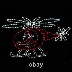 Animated Christmas Santa Claus in Helicopter Outdoor LED Lighted Yard Display