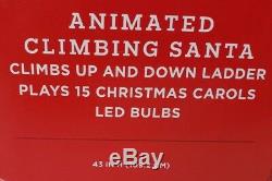 Animated Santa Claus Climbing Ladder Musical Christmas Tree Holiday Decoration
