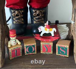 Animated Santa Claus Old Toy Maker Motionette Christmas Musical Lighted Works