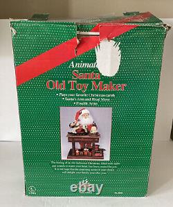 Animated Santa Claus Old Toy Maker Motionette Christmas Musical Lighted Works
