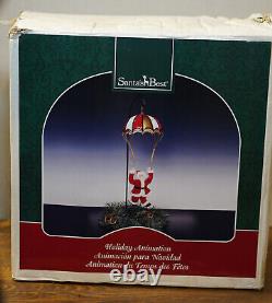 Animated Santa Claus Parachuter Vintage 2002 Christmas Swinging Retro SEE VIDEO