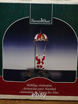 Animated Santa Claus Parachuter Vintage 2002 Christmas Swinging Retro SEE VIDEO