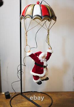 Animated Santa Claus Parachuter Vintage 2002 Christmas Swinging Retro SEE VIDEO