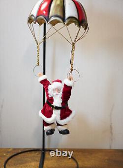 Animated Santa Claus Parachuter Vintage 2002 Christmas Swinging Retro SEE VIDEO