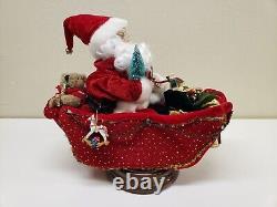 Animated Santa Claus Sitting On Turning Sleigh Sound Activated Music
