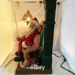 Animated Santa Claus Story Cassette Audio DOG 1996 Grandfather Clock LIGHTS 21