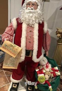 Animated Santa Claus With List &toys Over 5ft Tall Very Rare- Unique