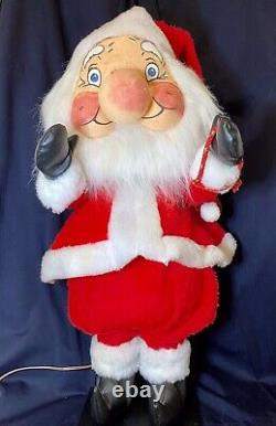 Animated craft show Santa Claus 27 inches hand made w painted felt face