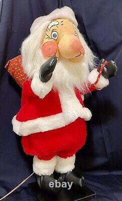 Animated craft show Santa Claus 27 inches hand made w painted felt face