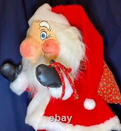 Animated craft show Santa Claus 27 inches hand made w painted felt face
