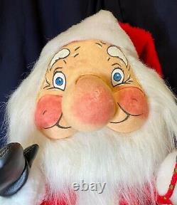 Animated craft show Santa Claus 27 inches hand made w painted felt face