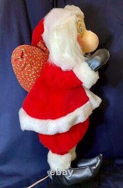 Animated craft show Santa Claus 27 inches hand made w painted felt face