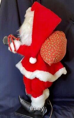 Animated craft show Santa Claus 27 inches hand made w painted felt face