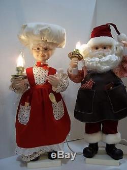 Animated telco motionette light up mrs santa claus pair moving christmas decor
