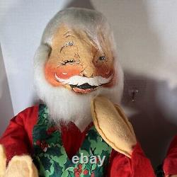 Annalee Dolls Christmas 30 Inches Santa Mrs. Claus 1966 1967 Tagged Poseable