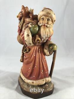 Anri Sarah Kay Jolly Santa Claus Sack Toys 6.75 Carved Wooden Figure Made Italy