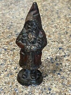 Antioue Cast Iron Santa Claus Door Stop Figure Dated 1890 5 1/2 High