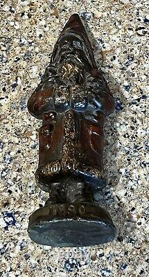 Antioue Cast Iron Santa Claus Door Stop Figure Dated 1890 5 1/2 High