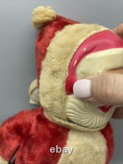 Antique 14 Santa Claus Plush With Plastic Face