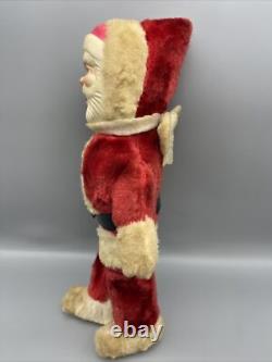 Antique 14 Santa Claus Plush With Plastic Face