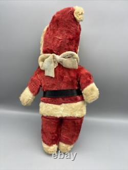 Antique 14 Santa Claus Plush With Plastic Face