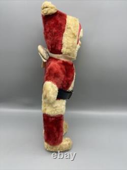 Antique 14 Santa Claus Plush With Plastic Face