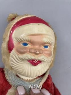 Antique 14 Santa Claus Plush With Plastic Face