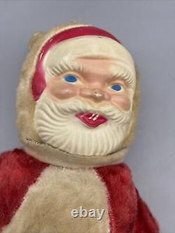 Antique 14 Santa Claus Plush With Plastic Face