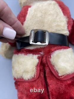 Antique 14 Santa Claus Plush With Plastic Face