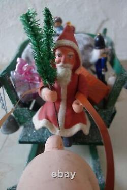 Antique 1900 German Santa Claus Belsnickle Figure with pig great size 24