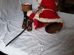 Antique 1900 German Santa Claus Belsnickle Figure with skis great size