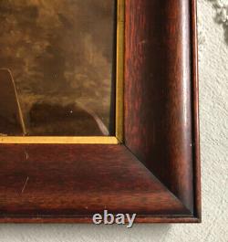 Antique 1901 Maude Goodman Santa Claus Christmas Lithograph Convex Frame