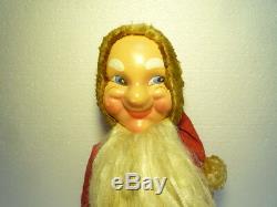 Antique Big Santa Claus Doll Figure Cloth Straw Handmade Ex Rare