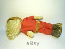 Antique Big Santa Claus Doll Figure Cloth Straw Handmade Ex Rare