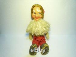 Antique Big Santa Claus Doll Figure Cloth Straw Handmade Ex Rare