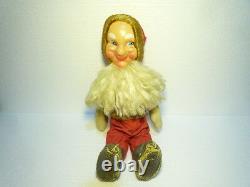 Antique Big Santa Claus Doll Figure Cloth Straw Handmade Ex Rare